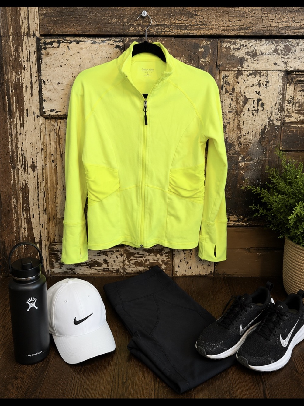 Calvin Klein Performance Neon Running Jacket | Thumb Holes | NWOT | Size M